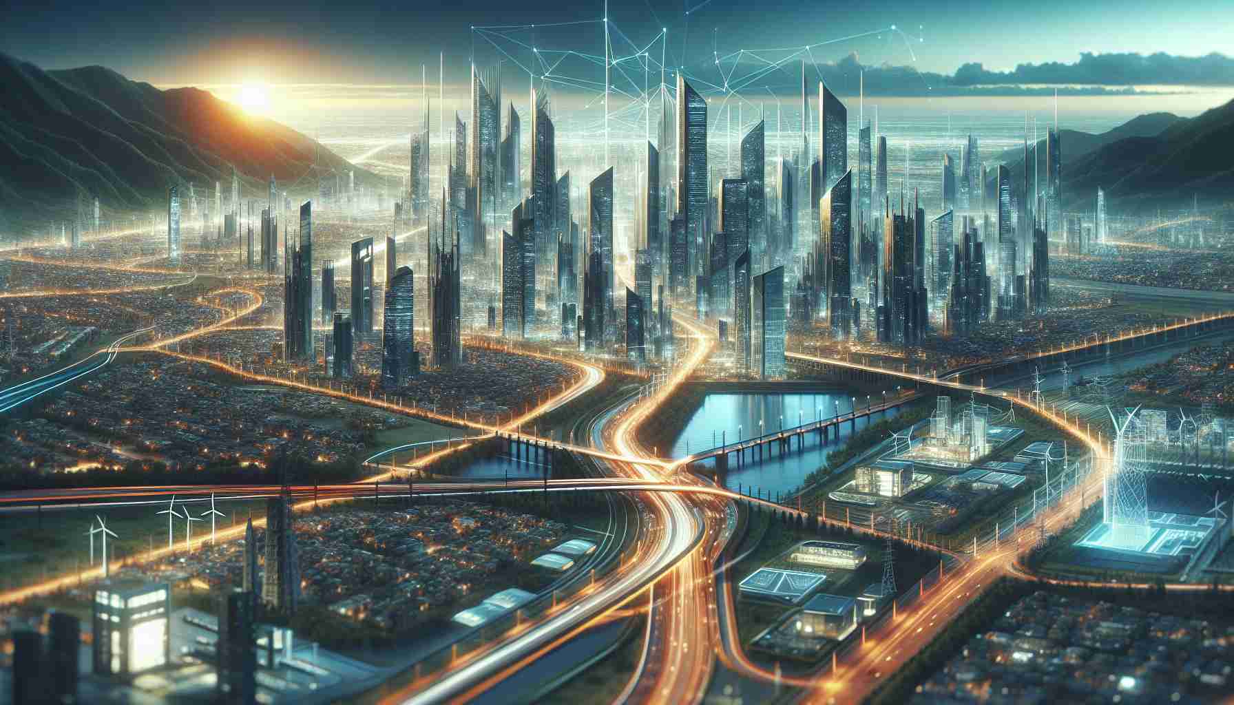 Generate a realistic, high definition image of a changing economic landscape in the Aragon region. Depict it as being revolutionized by new tech investments. Show advanced infrastructure such as technologically advanced buildings, futuristic transportation, and tech companies sprouting up. The tone should capture the spirit of modernization and economic progress.